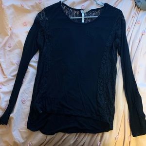 Black, semi lacy shirt